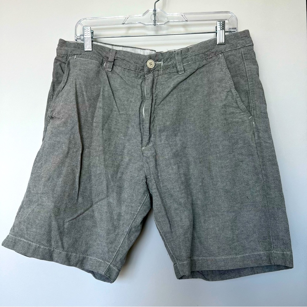 H&M L.O.G.G. Mens Casual Blue Flat Front Chino Shorts Size 34